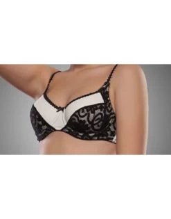 Nikol Djumon Chanel Hele Cup Beha Grote Cupmaten - Zwart/Ivoor -Lingerie Kortingswinkel nikol djumon chanel hele cup beha grote cupmaten zwartivoor 2