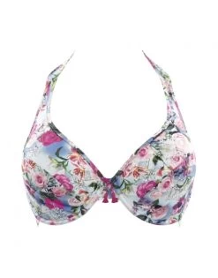 Panache Swim Alanis Halter Bikini Beha Grote Cupmaten - Blue Floral - SW1145