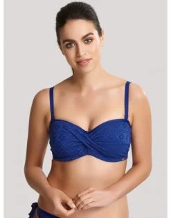 Panache Swim Anya Crochet Twist Bandeau Bikini Beha Grote Cupmaten - French Blue - SW1253 -Lingerie Kortingswinkel panache swim anya crochet twist bandeau bikini beha grote cupmaten french blue sw1253 2