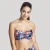 Panache Swim Anya Riva Print Bandeau Bikini BH Kleine En Grote Maten 65-85 Cup D Tot K - Blue Floral - SW1403