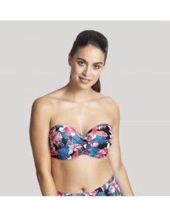 Panache Swim Anya Riva Print Bandeau Bikini BH Kleine En Grote Maten 65-85 Cup D Tot K - Blue Floral - SW1403