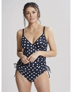Panache Swim Anya Riva Spot Tankini Kleine En Grote Maten 65-90 Cup D Tot J - Navy/Vanilla - SW1451