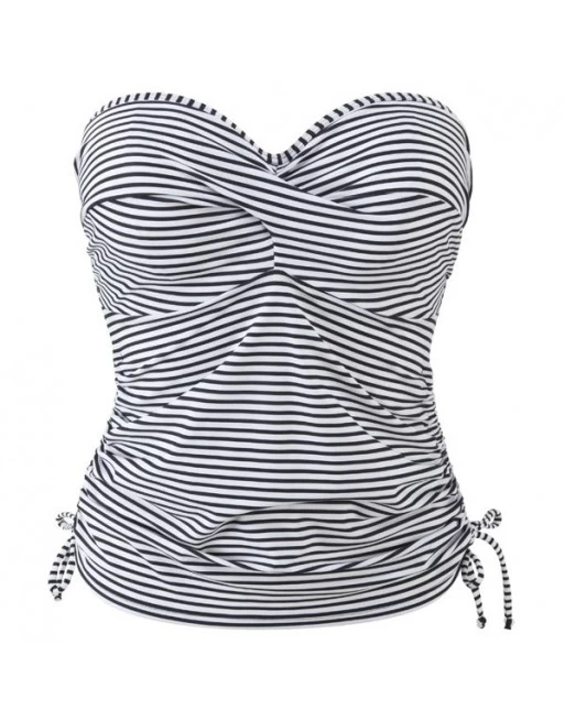 Panache Swim Anya Stripe Tankini Grote Cupmaten D - I / T. 65-90 - Black&White - SW0891 2 Panache Swim Anya Stripe Tankini Grote Cupmaten D - I / T. 65-90 - Black&White - SW0891 - Image 2