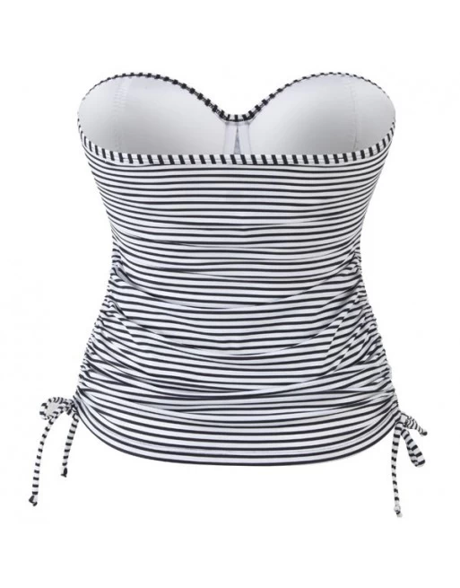 Panache Swim Anya Stripe Tankini Grote Cupmaten D - I / T. 65-90 - Black&White - SW0891 7 Panache Swim Anya Stripe Tankini Grote Cupmaten D - I / T. 65-90 - Black&White - SW0891 - Image 7