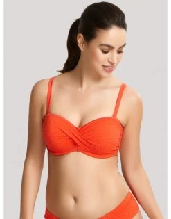 Panache Swim Echo Twist Bandeau Bikini Beha Grote Cupmaten D - K / T. 65-85 - Orange - SW1323 -Lingerie Kortingswinkel panache swim echo twist bandeau bikini beha grote cupmaten d k t 65 85 orange sw1323 2