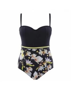 Lingerie Kortingswinkel -Lingerie Kortingswinkel panache swim florentine strapless bandeau badpak grote cupmaten navy floral sw1058 1