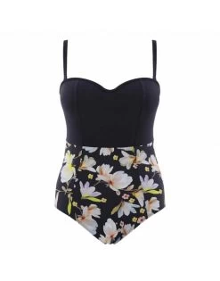 Panache Swim Florentine Strapless Bandeau Badpak Grote Cupmaten - Navy Floral - SW1058 -Lingerie Kortingswinkel panache swim florentine strapless bandeau badpak grote cupmaten navy floral sw1058 7