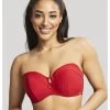 Panache Swim Marianna Voorgevormde Bandeau Bikini BH Kleine En Grote Maten 65-85 Cup D Tot H - Crimson - SW1593