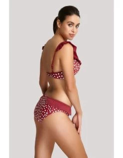 Panache Swim Mila Frill Bikini Slip Kleine Maten - SW1346 - Brick Red -Lingerie Kortingswinkel panache swim mila frill bikini slip kleine maten sw1346 brick red 5