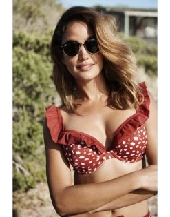 Panache Swim Mila Plunge Bikini Beha Grote Cupmaten Brick Red - SW1344 -Lingerie Kortingswinkel panache swim mila plunge bikini beha grote cupmaten brick red sw1344 2
