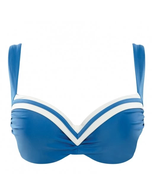 Panache Swim Portofino Voorgevormde Bikini Beha Grote Cupmaten D - I / T. 75-85 - Denim/Ivory - SW1212 1 Panache Swim Portofino Voorgevormde Bikini Beha Grote Cupmaten D - I / T. 75-85 - Denim/Ivory - SW1212