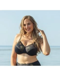 Plaisir Hele Cup Bikini Beha Grote Maten 90-95 Cup E - H - Black Golden - T0051