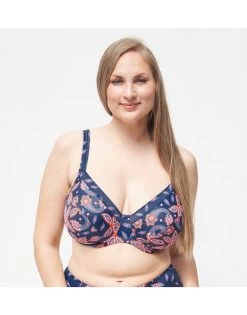 Plaisir Paisley Bikini Beha Grote Maten 90-105 Cup C-H - Blue Orange - T0025-19