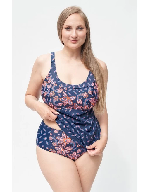 Plaisir Paisley Hoge Bikini Slip Grote Maten 44-52 - T0015-19 - Dark Blue 4 Plaisir Paisley Hoge Bikini Slip Grote Maten 44-52 - T0015-19 - Dark Blue - Image 4