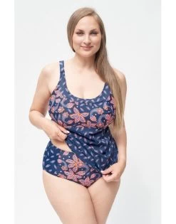 Plaisir Paisley Tankini Grote Maten 42-50 Cup C - H - T0057-19 - Dark Blue