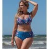 Plaisir Remix Bikini Slip Hoge Taille Grote Maten 44 - 50 - Blue - T0024