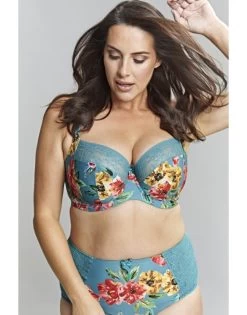 Sculptresse Chi Chi Balconnet BH Grote Cupmaten D - HH / T. 75-105 - Turquoise Floral - 7695 -Lingerie Kortingswinkel sculptresse chi chi balconnet bh grote cupmaten d hh t 75 105 turquoise floral 7695 2