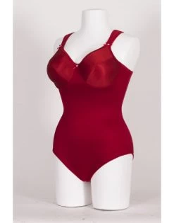 Syl Maia Shapewear Body Grote Maten - Grote Cupmaten - Rood -Lingerie Kortingswinkel syl maia shapewear body grote maten grote cupmaten rood 3