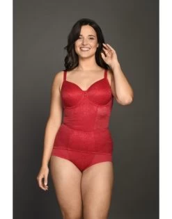 Ulla Dessous Alice Shapewear Top Grote Cupmaten - Rood - 3893 -Lingerie Kortingswinkel ulla dessous alice shapewear top grote cupmaten rood 3893 2