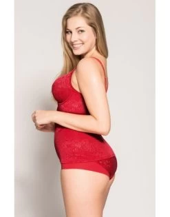 Ulla Dessous Alice Shapewear Top Grote Cupmaten - Rood - 3893 -Lingerie Kortingswinkel ulla dessous alice shapewear top grote cupmaten rood 3893 5