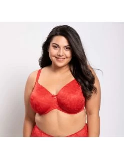 Ulla Dessous Jasmin T-Shirt BH Kleine En Grote Maten 70-110 Cup D Tot L - Red Poppy - 2720