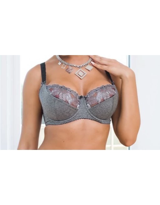 Valea Finess Big Voorgevormde Balconnet Beha Grote Cupmaten - Black/Grey 2 Valea Finess Big Voorgevormde Balconnet Beha Grote Cupmaten - Black/Grey - Image 2